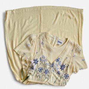 SOLDVintage 90s yellow + blue floral dressSOLD